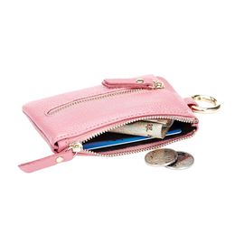 coin pouch leather key pouch Practical new leather key bag small change purse wholesale multi-function small cowhide bag card bag zipper wallet