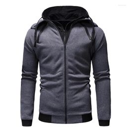 Men's Hoodies European And American Casual Zipper Hooded Sweatshirts Jacket Streetwear Autumn Male Loose Tracksuit Cotton Tops