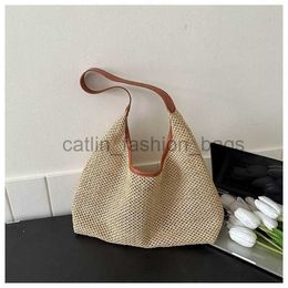 Shoulder Bags Woven Bag Women's Summer 2023 New Fashion Straw Woven Bag Casual Large Capacity Shoulder Bag Fashionable Underarm Bagcatlin_fashion_bags