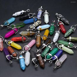 Pendant Necklaces Natural Gemstone Cone Pendants Hexagonal Column Quartz Pendulum Charms For Jewellery Making Diy Women Necklace Crafts