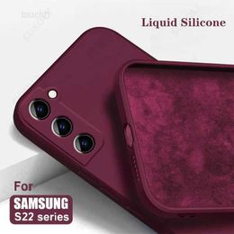 Cell Phone Cases Square Liquid Silicone Case For Samsung Galaxy S22 S23 Ultra A52 A54 A72 A51 A50 S20 FE S21 Plus A53 Camera Protect Soft Cover L230823