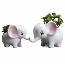 Elephant Ceramic Flower Pot Fleshy Flowerpot European Creative Handmade Manual Meat Pot LL