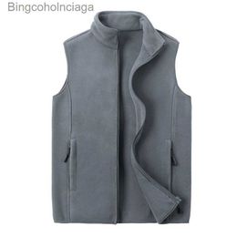 Men's Vests Fleece vest for men winter softshell jacket polar foutdoor fishing sleeveless men 100% polyester windproof softshell vest menL231014