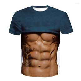 Men's T Shirts Hip Hop Summer Muscle Skin 3D Printing Fashion Comfortable Breathable Short Sleeve Plus Size T-shirt