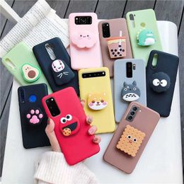 Cell Phone Cases 3D Silicone Cartoon Phone Holder Case For Samsung Galaxy S20 S21 FE Plus Ultra S10 5g S10e Lite S9 S8 Plus Stand Cover L230823