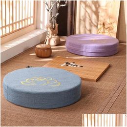 Cushion/Decorative Pillow 1Pc 40 6Cm Yoga Meditate Cushion Round Tatami Mat Daze Meditation Worship Buddha Pad Removable And Washabl Dhrvj