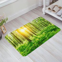 Carpets Green Forest Grassland Sunshine Trees Kitchen Floor Mat Living Room Decor Carpet Home Hallway Entrance Doormat Anti Slip Rug