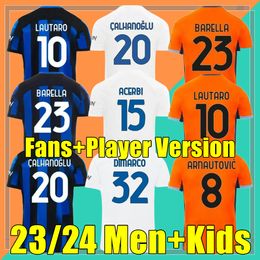 LUKAKU BASTONI 23 24 Soccer Jerseys BARELLA Correa INTERS GIROUD IBRAHIMOVIC LAUTARO S THEO BRAHIM 2023 2024 Football Shirt Uniforms Men