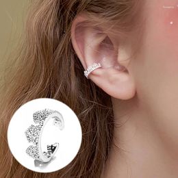 Backs Earrings Lace Crown Ear Clip Without Hole Earring For Women Silver Color 1PC Cuff Non Piercing Girlish Earing Trend Jewelry EF052