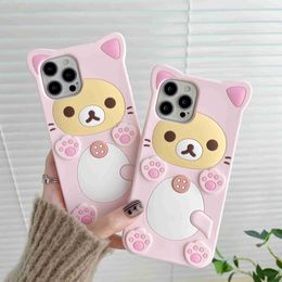 Cell Phone Cases 3D Cartoon Cute Cat Paw Bear Soft Silicone Cover For Samsung Galaxy Note 20 A14 A53 A54 S10 S20 S21 FE S22 S23 Ultra Plus Cases L230823