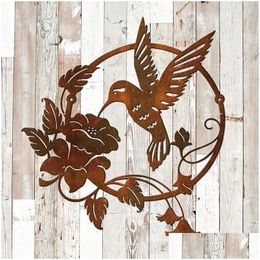 Garden Decorations Garden Decorations Metal Bird Wall Decor Colorf Outdoor Fence Art Patio Scptures Hanging For Yard Porch Living Room Dhigf