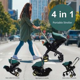 The Ultimate 4-in-1 Foldable Stroller For Newborns: One-Click Car Collection, Infant Car Seat, And Baby Stroller - Black, Christmas Halloween Gift