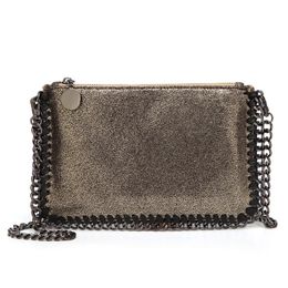 Evening Bags FIRMRANCH Simple Design Metal Plate Braided Chain Solid Color Shoulder Crossbody Mobile Phone Bag Female Purse Small Pouch Chic 231013