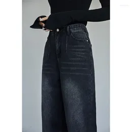 Women's Jeans Black High Waist Women American Fashion Vintage Streetwear Style Wide Leg Jean Female Denim Trouser Baggy Pants