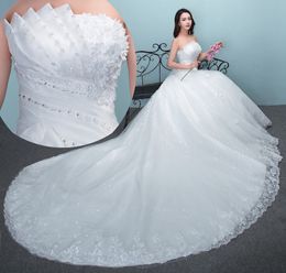 Boho Ball Gown Wedding Dresses Crystal Appliques Off The Shoulder Sweetheart Lace Up Back Princess Illusion Applique Bridal Gowns Robe De Mariage 403