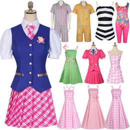 Cosplay Movie Princess Charm School Ken Hadley Isla Cosplay Costume Wig Pink Dress Jumpsuit Sportswear Hawaiian Shirt Halloween Set