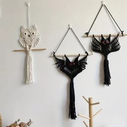 Halloween Handwoven Black Bat ,Wall Hanging Decoration,Halloween decoration,room decoration