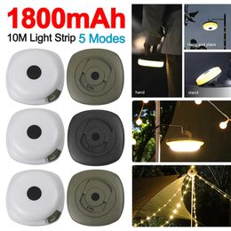 Portable Lanterns 1800mAh Camping String Lights USB Rechargeable Outdoor String Lights Portable Camping Lights 5 Modes Stable Tent String Lights 231013