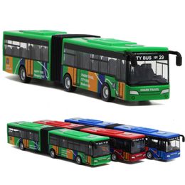 Diecast Model Cars Alloy Double Section Extended Small Bus Compact And Resilient Children's Toy Gifts