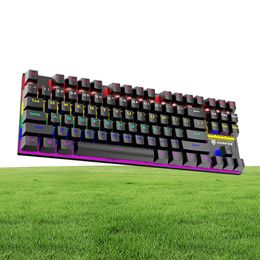 Epacket K80 Mechanical Keyboard Wired Green Axis Metal Panel Luminous Desktop Computer Notebook Gaming Game Bluetooth Wireless Key8103286