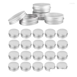Storage Bottles Jars 48 Pcs 1 Oz Tins Sier Aluminium Screw Top Round With Lid Containers Drop Delivery Home Garden Housekeeping Organiz Dhtxe