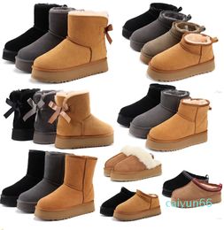 australia designer womens boots fluffy snow mini women winter platform fur slippers ankle wool shoes sheepskin real leather boot classic booties