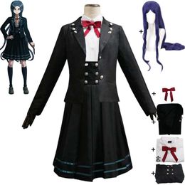 Cosplay Game Shirogane Tsumugi Dangan Ronpa Danganronpa V Killing Harmony Cosplay Costume Wig Anime School Jk Uniform Halloween Suit