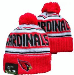 Men Knitted Cuffed Pom Cardinal Beanies Arizona Bobble Hats Sport Knit Hat Striped Sideline Wool Warm BasEball Beanies Cap For Women a9