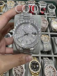luxury moissanite diamond watch iced out watch designer mens watch for men watches high quality montre automatic movement watches Orologio. Montre de luxe i98