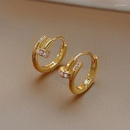 Stud Earrings Luxury Prevent Allergy Gold Colour Zircon For Women Girls Party Y2K Jewellery Gifts Eh2031