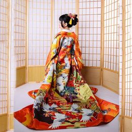 Ethnic Clothing Traditional Japanese Kimonos Obi Yukata Women Costume Geisha Haori Kimono Japones Cosplay FF2215