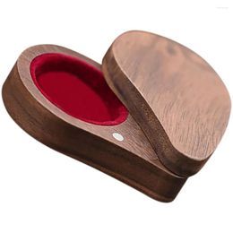 Jewellery Pouches Wooden Trinket Box Storage Wood Ring Heart Shaped Casket