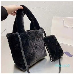 women plush designer crossbody shoulder high quality shopping handbag luxury winter hundred models