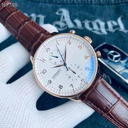 U1 Top AAA Watch New Chronograph Men high quality Watch Portugieser Pilot mechanical Automatic 50TH ANNIVERSARY Mens Steel Case Genuine Leather Strap Sport Watches