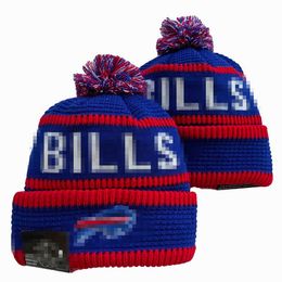 Men Knitted Cuffed Pom Buffalo Beanies BUF Bobble Hats Sport Knit Hat Striped Sideline Wool Warm BasEball Beanies Cap For Women A18