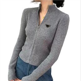 Designer Women's Tops knits Tees Ladies Slim Fit Knit Cardigan Knits Tees Women Cardigan Sweater With Zippers Short Style Lad236r