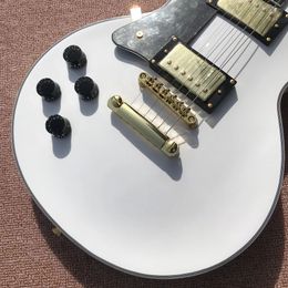 Left Hand Custom Electric Guitar, Golden Hardware, Alpine White Rosewood Fingerboard, High Quality, Free Shipping 00