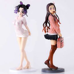 Finger Toys 25cm Kimetsu No Yaiba Anime Figure Kochou Shinobu Action Figure Uniform Nezuko Kamado Demon Slayer Action Figure Model Doll Toys