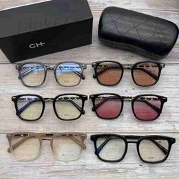 Fashion Sunglasses Frames Designer New Same CH0769 Chain Large Box Black Plain Eyeglass Plate Myopia Prevention Blue Light Couple IOCT