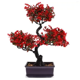 Decorative Flowers Home Decorations Artificial Potted Fake Bonsai Tree Flowerpot Simulation Faux Indoor Realistic