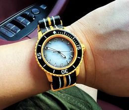 Мужские спортивные машины Ocean Watch Relogio Masculino Биокерамические часы Five Ocean Полнофункциональный нейлоновый ремень Прозрачная задняя крышка Водонепроницаемый Мировое время