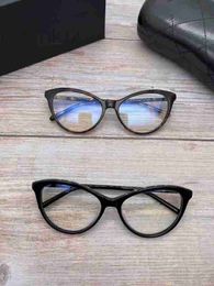 Fashion Sunglasses Frames Designer Glasses Frame Women's Fashion Network Red Black Plate Cat Eye Plain Blue Light Lens Frame Can Match Myopia CH3393 BILP