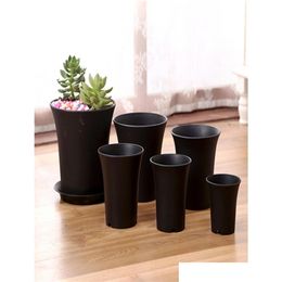 Planters & Pots Plastic Round Succents Pots Flowers Ctivate Bottom Breathable Flower Pot Planter Home Breed Garden5615369 Home Garden Dhc9R