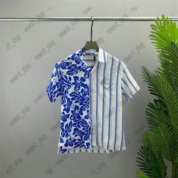 Europe Italy mens t shirts Spring Summer Men Hawaii Beach Casual Shirt Cool Hip hop Short Sleeve stripe Print Designer t shirt Tee259W