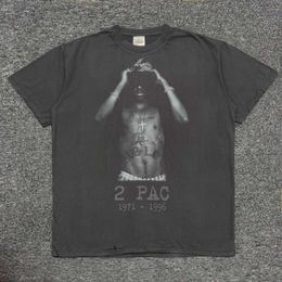 2023VTG Manson Honky Short Sleeve American High Street Retro Washed to Make Old vintage Series FOG Style Tide T-shirts.