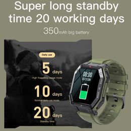 K55 Military Smart Watch Men 1.85inch 2023 Bluetooth Call 350mAh 24H Healthy Monitor Outdoor IP68 Waterproof Smartwatch