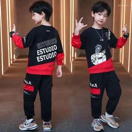 Clothing Sets Fashion Boys Clothes Spring Autumn Sports Long Sleeve T-shirts Pants 2PCS Children Kids Tracksuit 6 8 10 12 Year