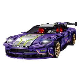 DB11 Purple Super Fast Sport Racing Car 1:10 K136 Vehicle Model Building Blocks Bricks Set Toy Gift for Kids Boys