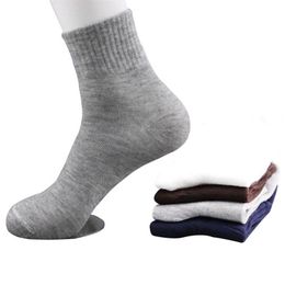 5 Pairs Men Socks Size 39-43 Spring Autumn Solid Colour Casual Trendle Black Male Short Sock Steady Mature Breathable Adult Socks244M