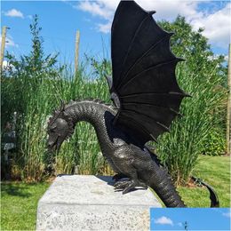 Garden Decorations Garden Decorations Solid Bronze Water Feature Gothic Statue Resin Scpture For Home Outdoor Decoration Statue/Founta Dh8Oe